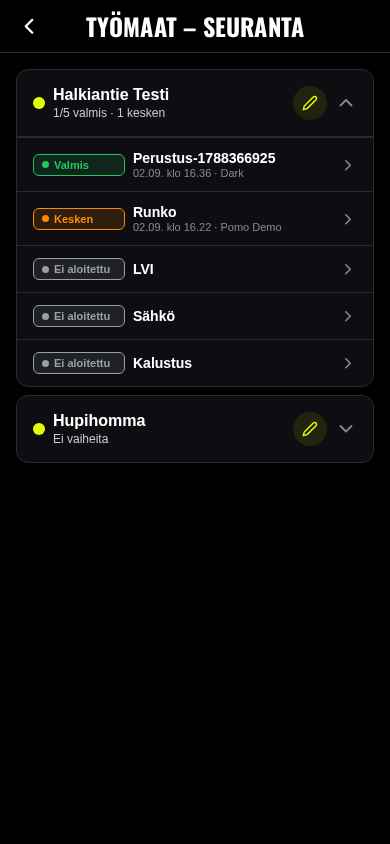Työvaiheseuranta